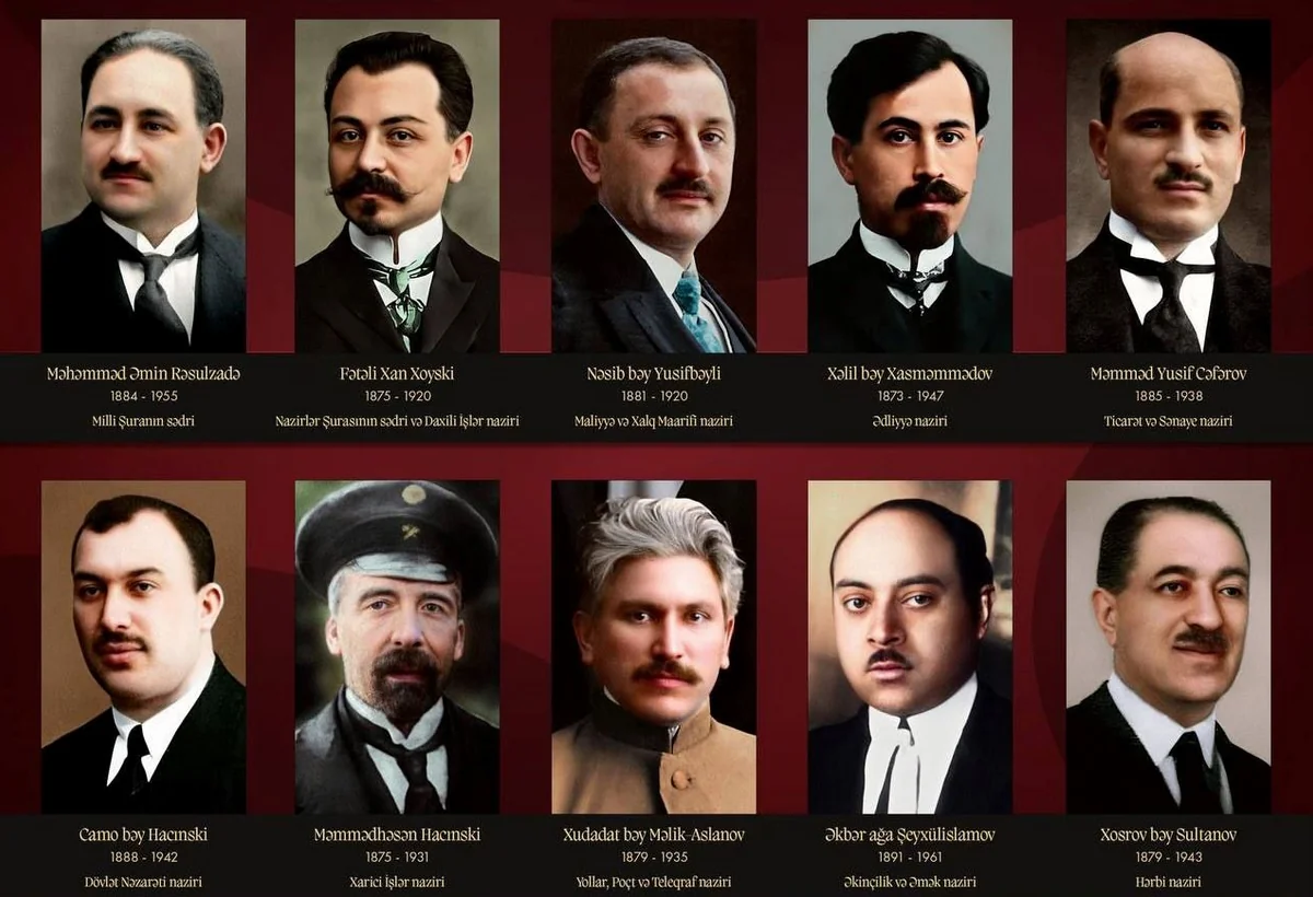 108 il əvvəl qurulan ilk demokratik respublikanın heyəti - SİYAHI