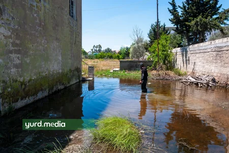 Bilgəh qəsəbəsində həyətlər və yollar su altında - FOTOREPORTAJ