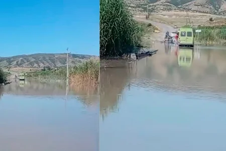 Şəkidə kənd su altında qaldı