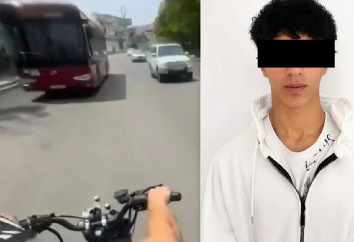Sosial şəbəkədəki görüntü araşdırıldı: gənc moto sürücüsü saxlanıldı