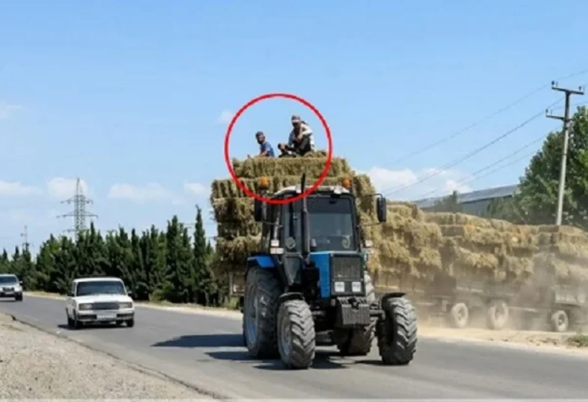 Yol polisindən traktora əlavə yük vuran şəxslərə XƏBƏRDARLIQ