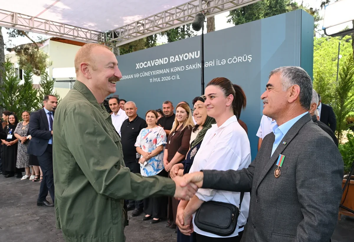 Dövlət başçısı Xocavəndin Quzeyxırman kəndində - FOTO