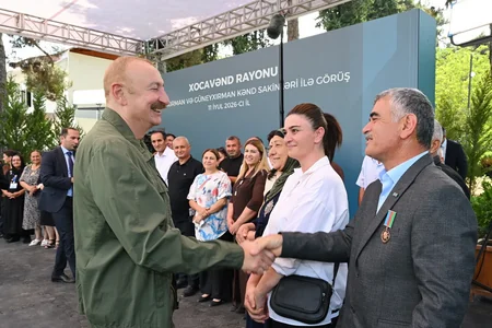 Dövlət başçısı Xocavəndin Quzeyxırman kəndində - FOTO
