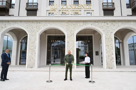 İlham Əliyev Xankəndi hotelinin AÇILIŞINDA