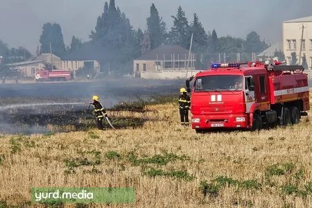 Samuxda quru ot sahəsində YANĞIN - FOTO