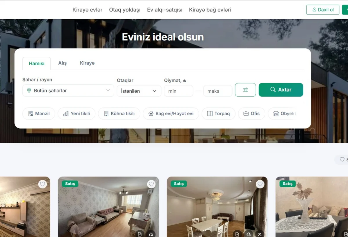 Daşınmaz əmlak axtarışını asanlaşdıran yeni platforma – Evio.az fəaliyyətə başlayıb
