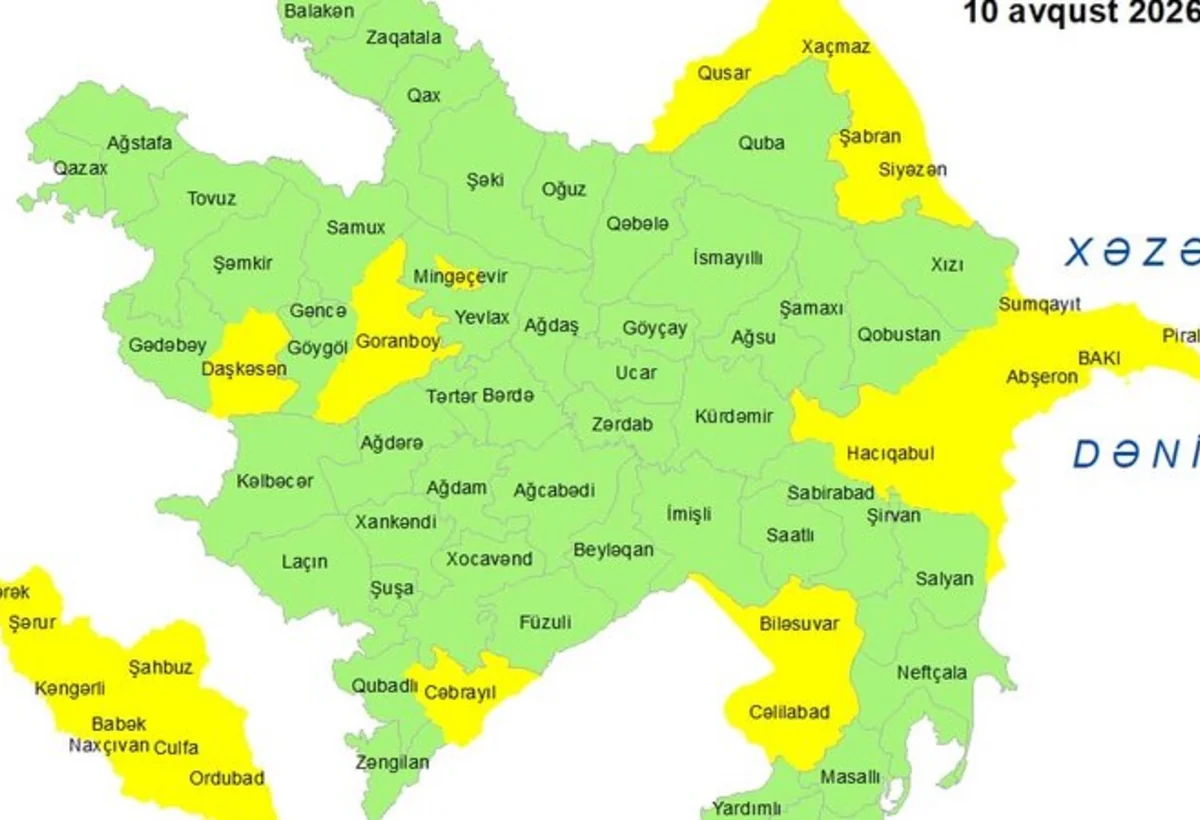 Küləkli hava şəraiti ilə bağlı SARI XƏBƏRDARLIQ